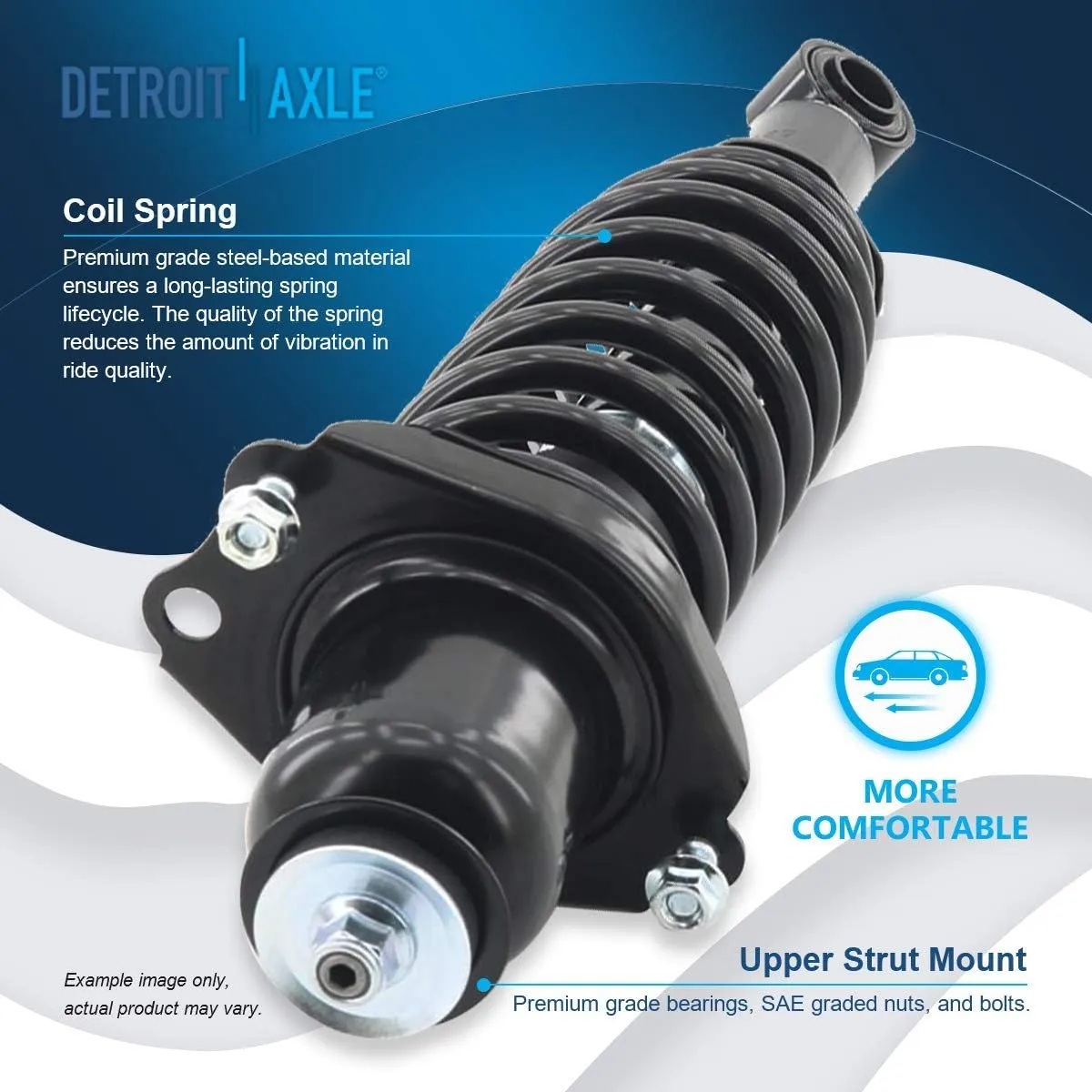 Detroit Axle - 4 Struts for 2003-2008 Toyota Corolla Front and Rear Complete Quick Install Ready Struts w/Coil Springs Assembly 2004 2005 2006 2007 Replacement Suspension Strut Shock Kit