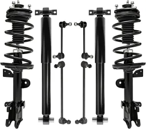 Detroit Axle - 8pc Struts Shocks Kit for 2009-2015 Honda Pilot, 2 Front Struts with Coil Spring Assembly 2 Rear Shock Absorbers 4 Front Rear Sway Bars 2010 2011 2012 2013 2014 Replacement Suspension
