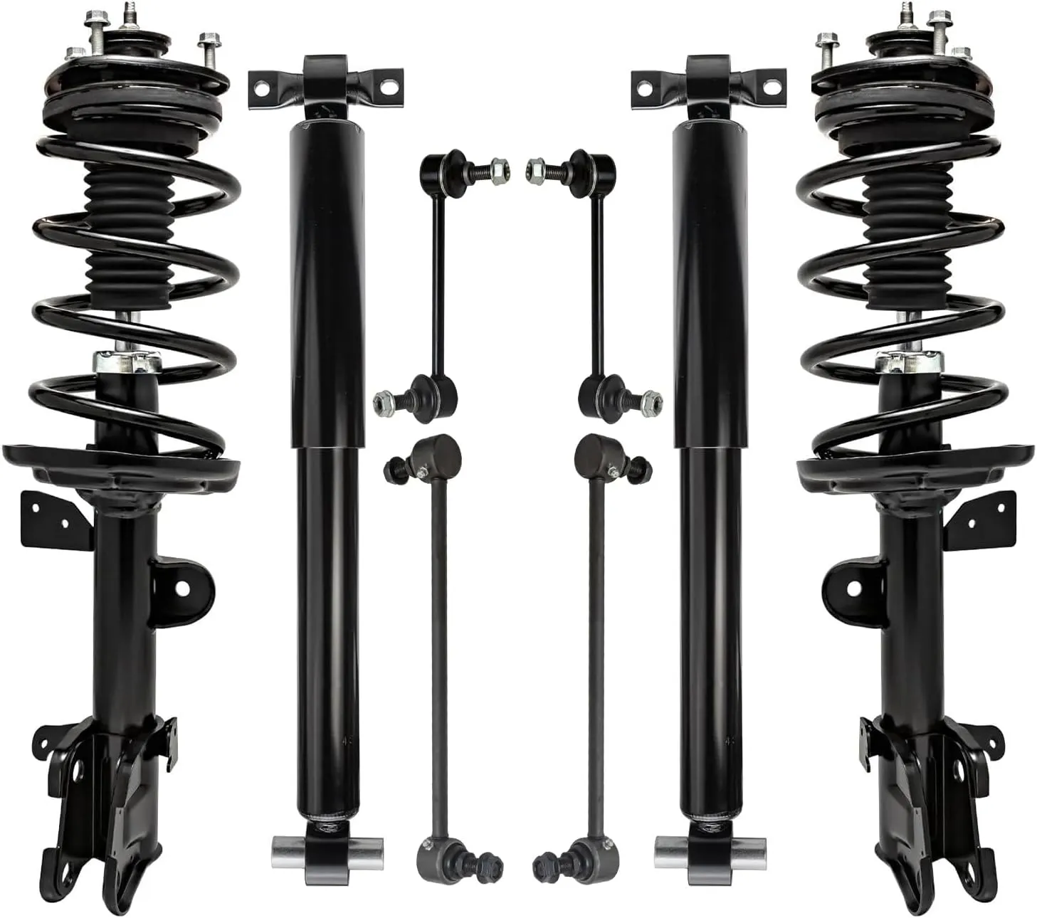 Detroit Axle - 8pc Struts Shocks Kit for 2009-2015 Honda Pilot, 2 Front Struts with Coil Spring Assembly 2 Rear Shock Absorbers 4 Front Rear Sway Bars 2010 2011 2012 2013 2014 Replacement Suspension