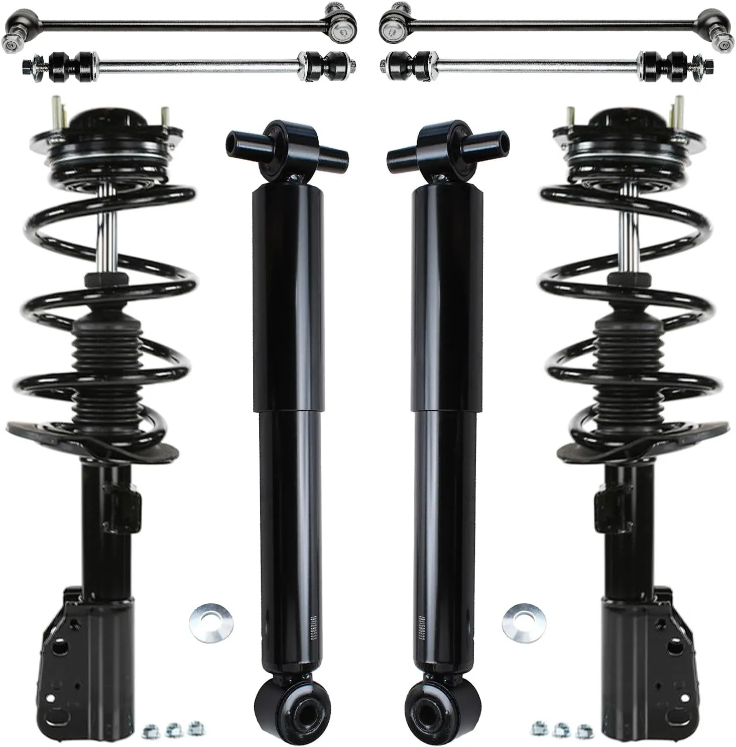 Detroit Axle - 8pc Struts Shocks Kit for Chevrolet Traverse Buick Enclave GMC Acadia Limited, 2 Front Struts Coil Spring 2 Rear Shock Absorbers 4 Front Rear Stabilizer Sway Bars Replacement Suspension