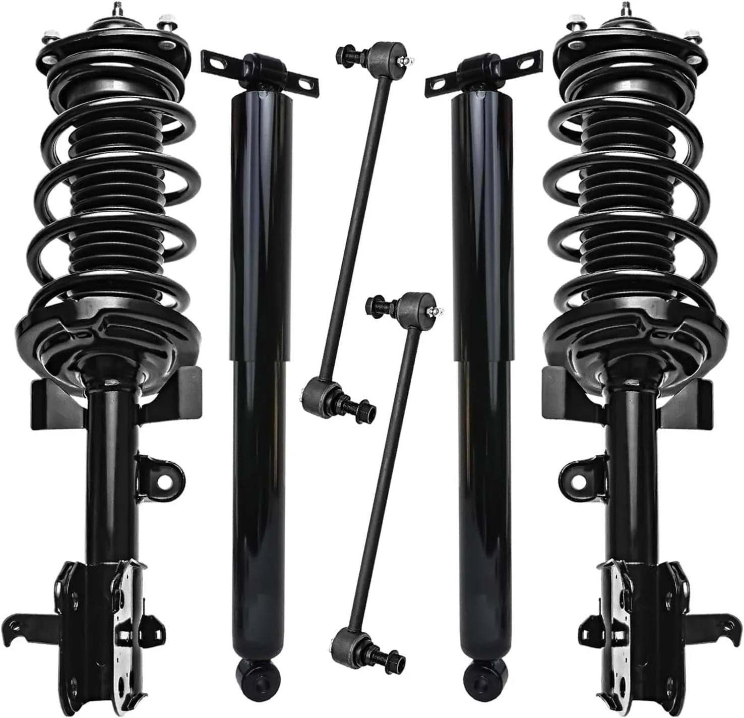 Detroit Axle - FWD Front 6pc Struts Kit for 13-17 Honda Odyssey, Struts with Coil Spring Sway Bars Rear Shock Absorbers 2013 2014 2015 2016 2017 Replacement Suspension