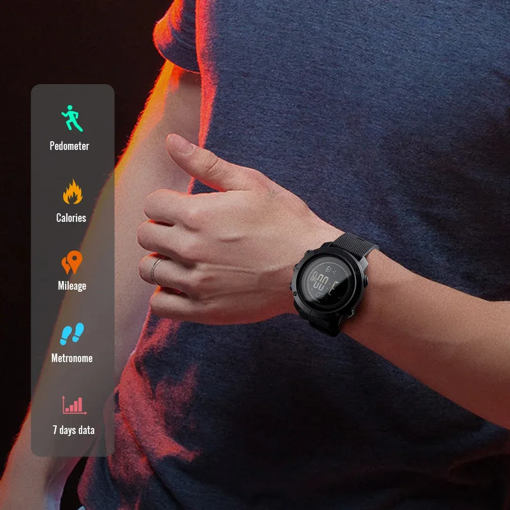 Digital Watches with Altimeter, Barometer, Thermometer - Sports Wristwatch for Climbing and Hiking