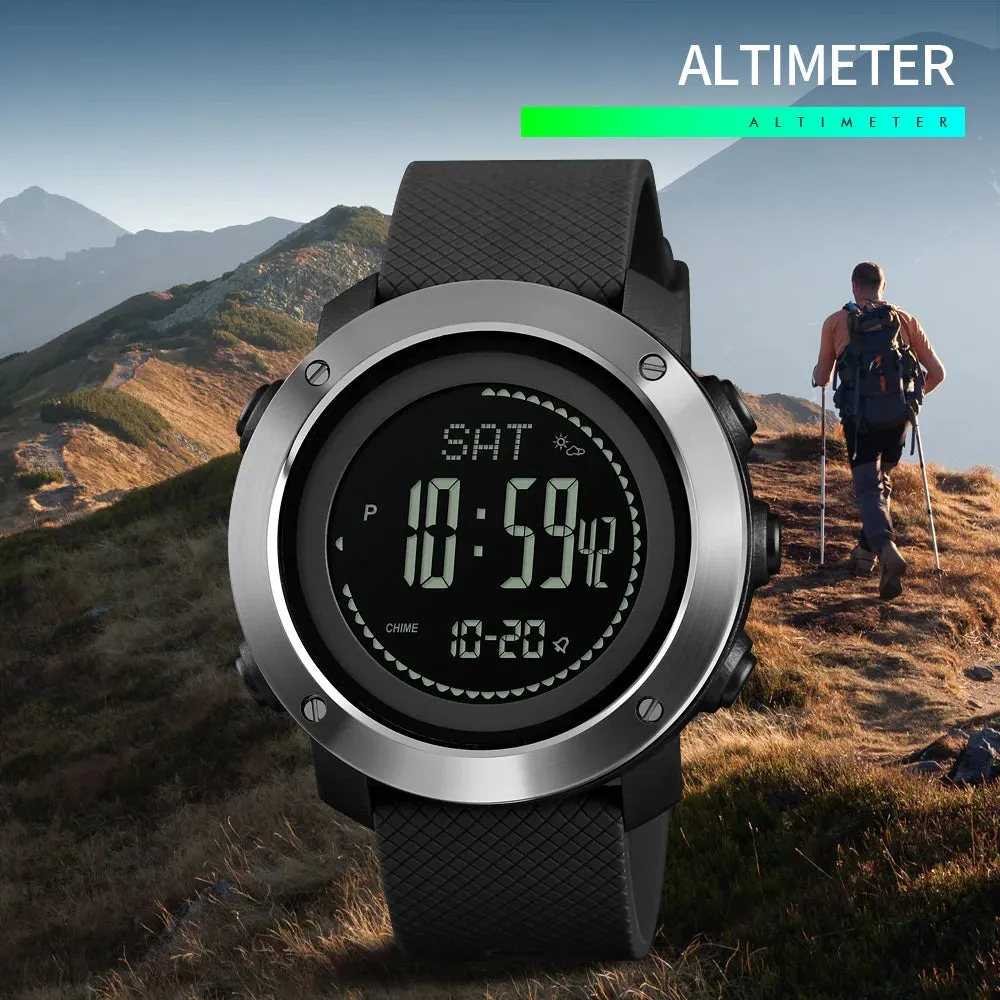 Digital Watches with Altimeter, Barometer, Thermometer - Sports Wristwatch for Climbing and Hiking