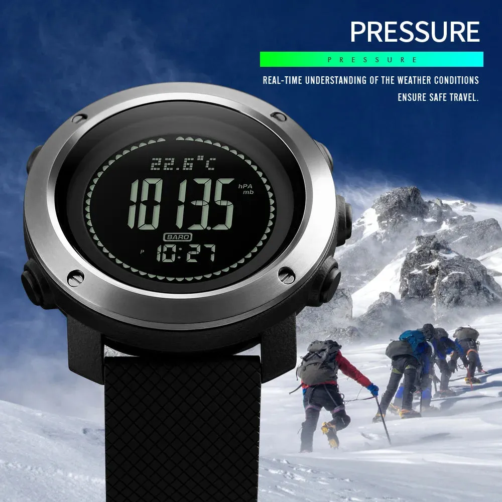 Digital Watches with Altimeter, Barometer, Thermometer - Sports Wristwatch for Climbing and Hiking