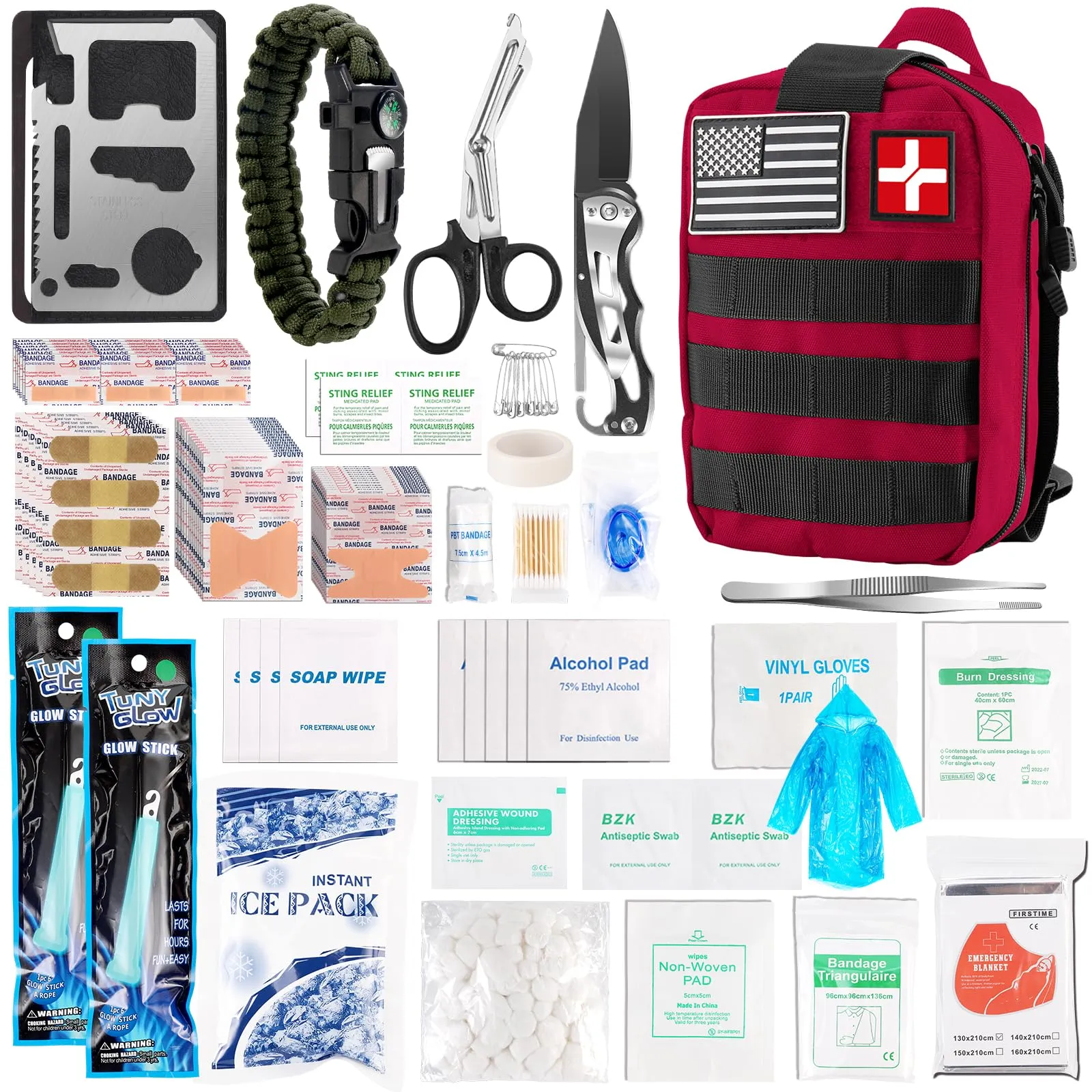 DLMD 278 PCS First Aid Kit for Car Home, Gifts for Dad Him Men Women Kids Christmas,Survival Kits/Emergency Medical Supplies for Travel Office
