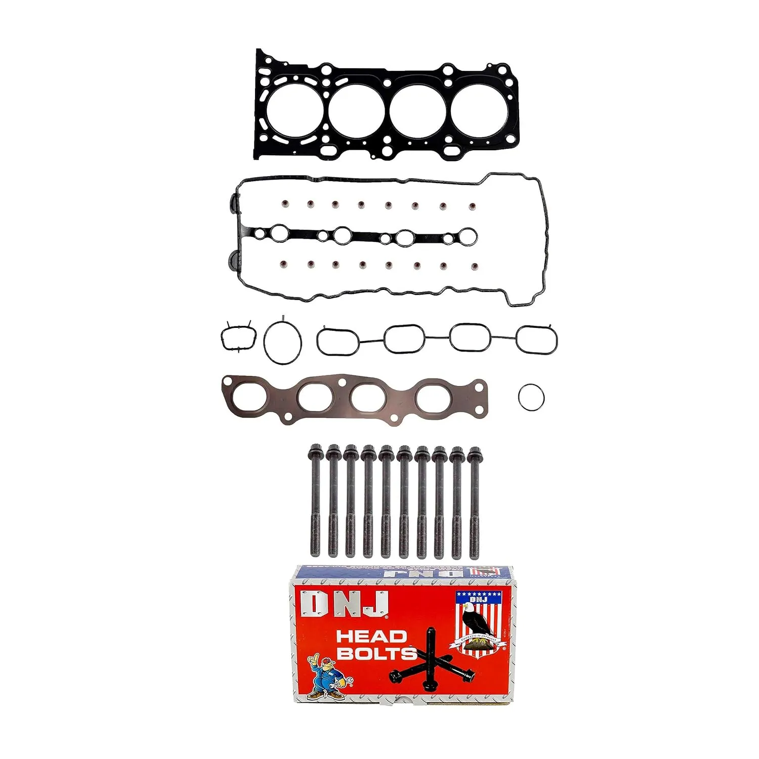 DNJ HGB534 Cylinder Head Gasket Set with Head Bolt Kit for 2009-2013 Suzuki Grand Vitara Kizashi 2.4L L4 16V DOHC 2388cc