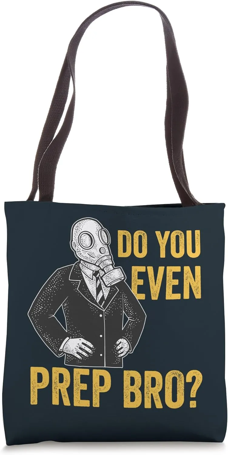 Do You Even Prep Funny Homesteader Prepper Retro Gas Mask Tote Bag