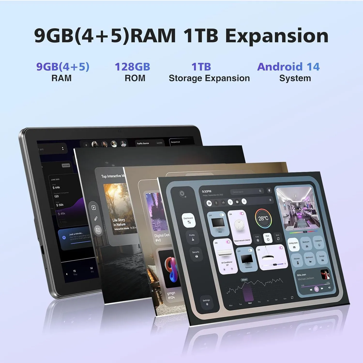 DOOGEE T10W Android Tablet with Keyboard,4G LTE Tablets,Octa-Core,10 InchAndroid 14 Tablet,8000mAh Battery,128GB/1TB TF, Dual Camera,Face Unlock/OTG/GPS