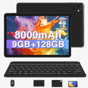 DOOGEE T10W Android Tablet with Keyboard,4G LTE Tablets,Octa-Core,10 InchAndroid 14 Tablet,8000mAh Battery,128GB/1TB TF, Dual Camera,Face Unlock/OTG/GPS