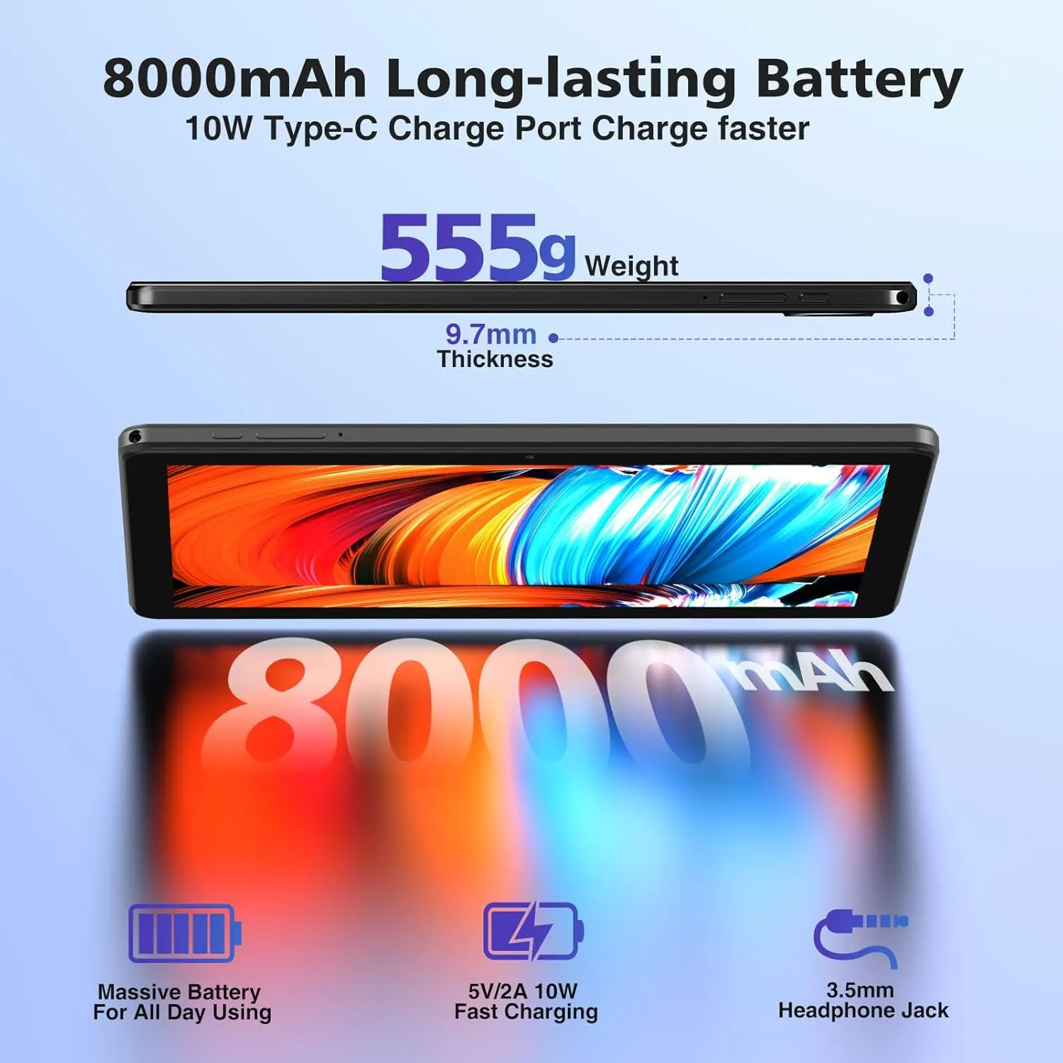 DOOGEE T10W Android Tablet with Keyboard,4G LTE Tablets,Octa-Core,10 InchAndroid 14 Tablet,8000mAh Battery,128GB/1TB TF, Dual Camera,Face Unlock/OTG/GPS