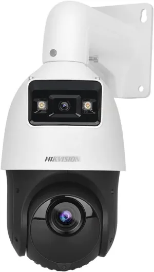 DS-2SE4C425MWG-E/14(F0) Tandem-Vu 4 4MP Speed Dome PTZ PoE IP Camera, 25X Optical Zoom, DarkFighter & Color-VU Technology, VCA, Human/Vehicle Detection, 300ft IR Distance, Compatible with Hikvision