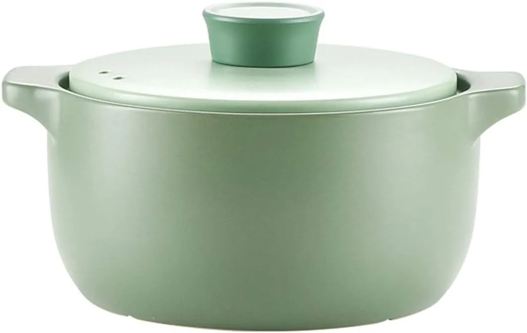 Durable Stockpot Round Ceramic Casserole with Lid Multifunctional Casserole for Braise Simmer and Roast Stovetop Stew Pot Green 2.7L/3.6L/5.5L Soup Pot (Size : B) (Size : C) (B)