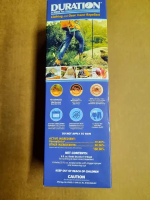 Duration-10% Permethrin 6week for Clothing & Gear Insect Repellent Treats 16 Sets of Clothing