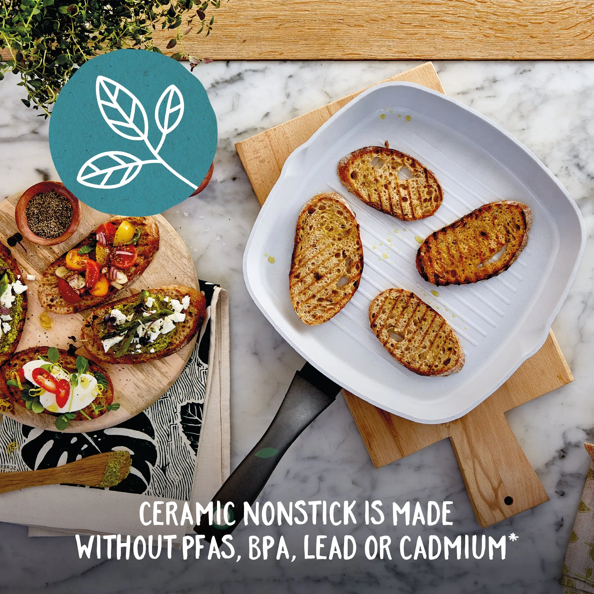 Earth Pan 28cm Ceramic Non-Stick Grill Pan