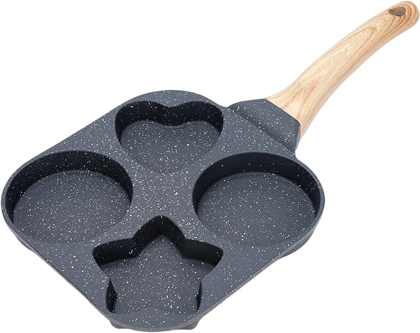 Egg Frying Pan 4-Cup, Nonstick Egg Pan, Omelet Pan with Handle, Breakfast Frying Pan for Cooking Eggs, Burger or Bacon, All Stoves Compatible, Black