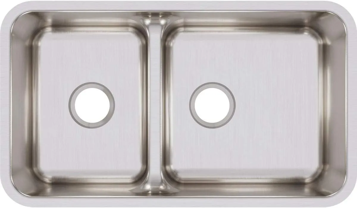 Elkay ELUHAQD32179 Lustertone Classic 40/60 Double Bowl Undermount Stainless Steel Sink with Aqua Divide