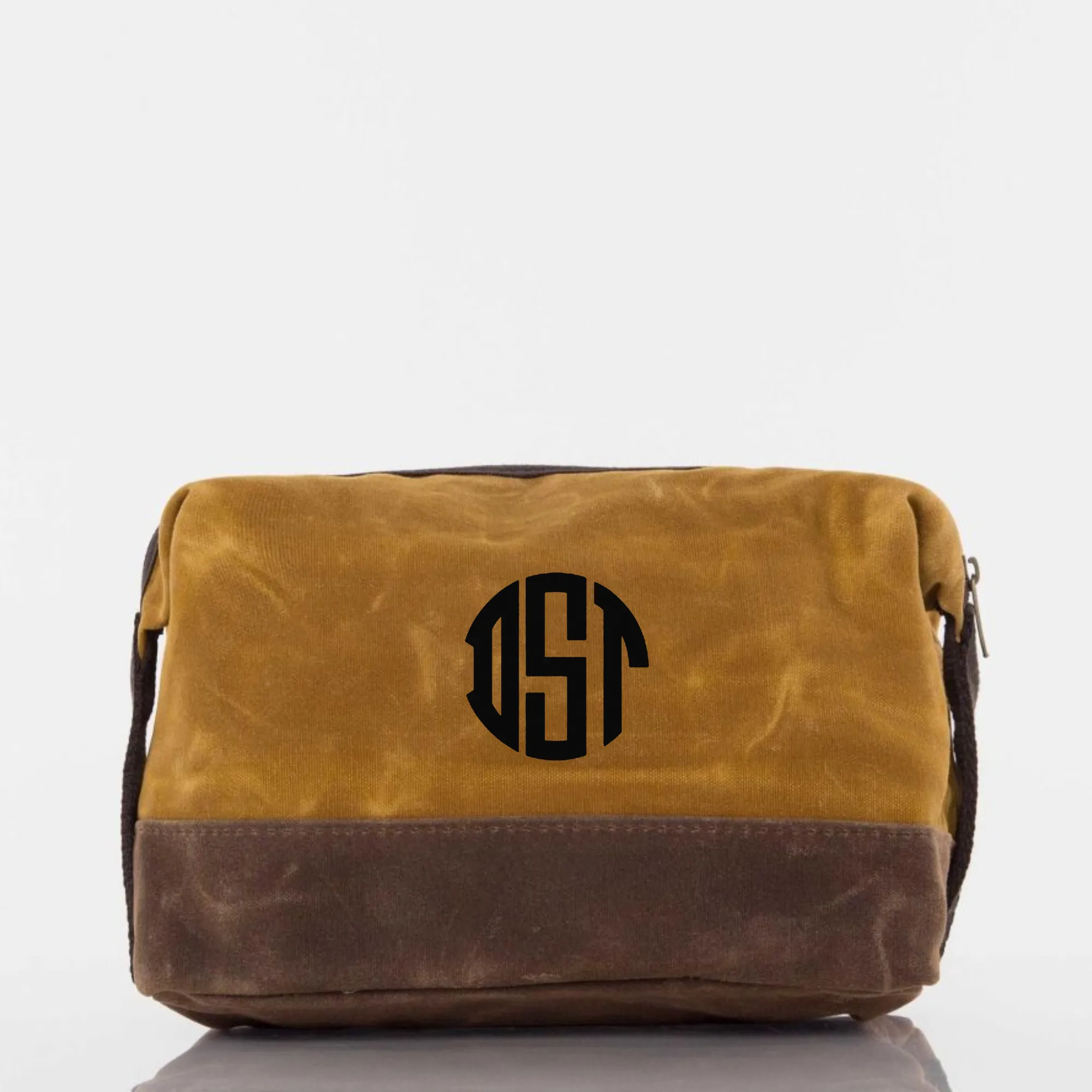 Embroidered Waxed Canvas Dopp Kit