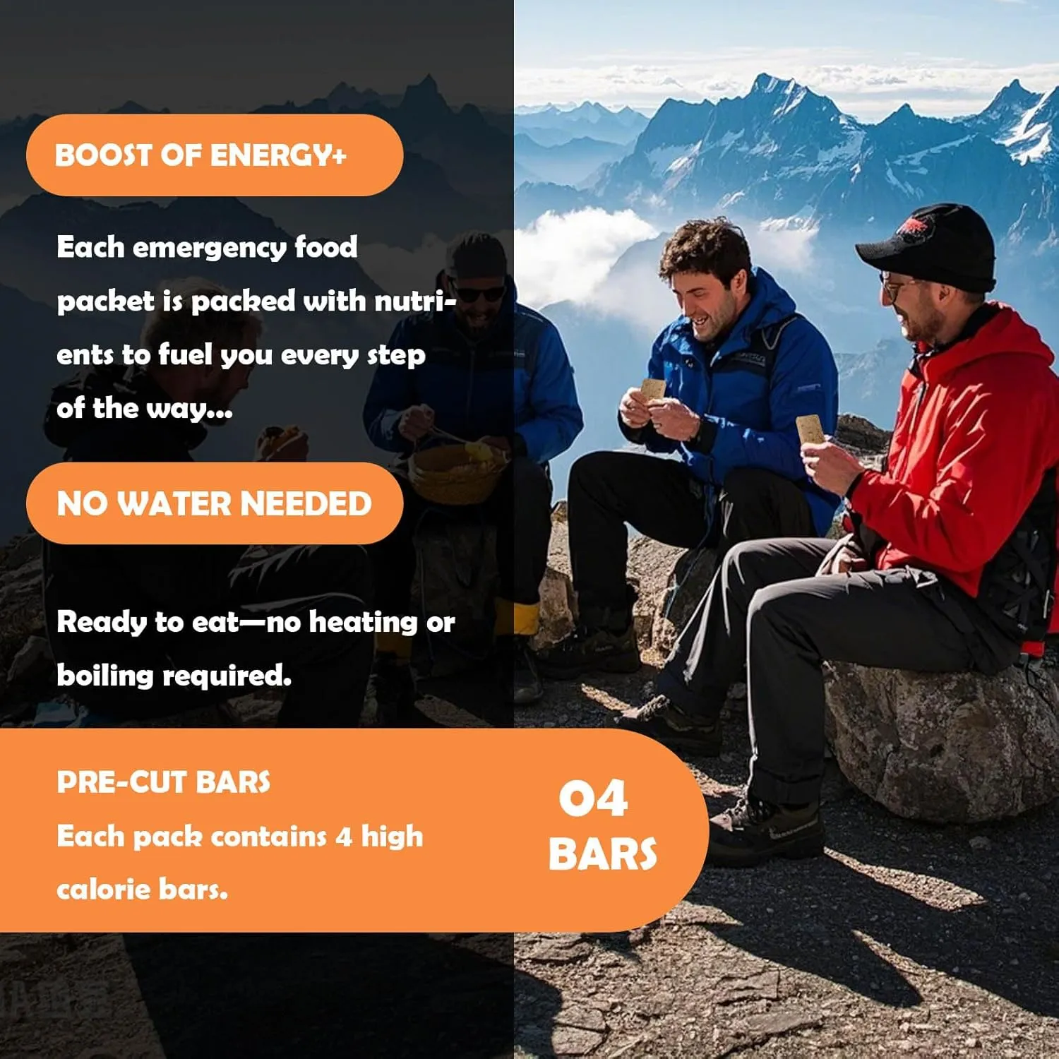 Emergency Food Ration Bars,Original Flavor Survival Food, 20 Years Long Self Life Survival Tabs Supply, Meals Military 2025 Rations Bars for Outdoor Camping Emergency Snowstorm Earthquake Disaster Preparedness Kit