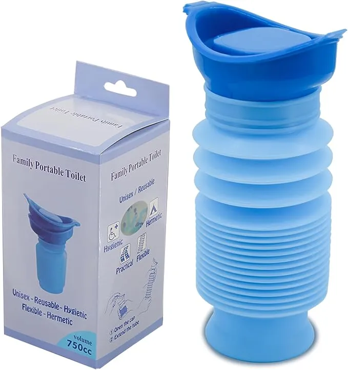 Emergency Urinal Mens Pocket Toilet, Collapsible Urinal Portable Mobile Toilet for Travel Traffic Jam and Camping 750ML