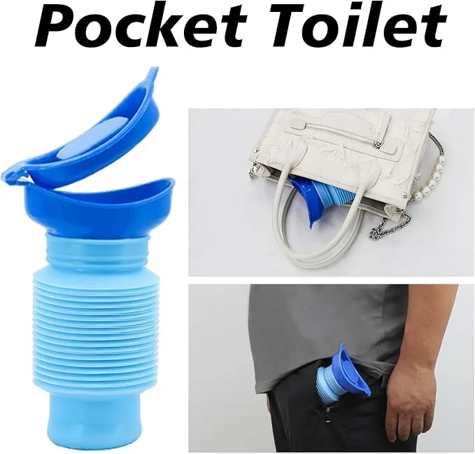 Emergency Urinal Mens Pocket Toilet, Collapsible Urinal Portable Mobile Toilet for Travel Traffic Jam and Camping 750ML