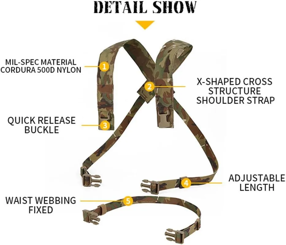 Emersongear D3CRM Chest Rig X-Harness Kit,Compatible to Various Chest Pouch