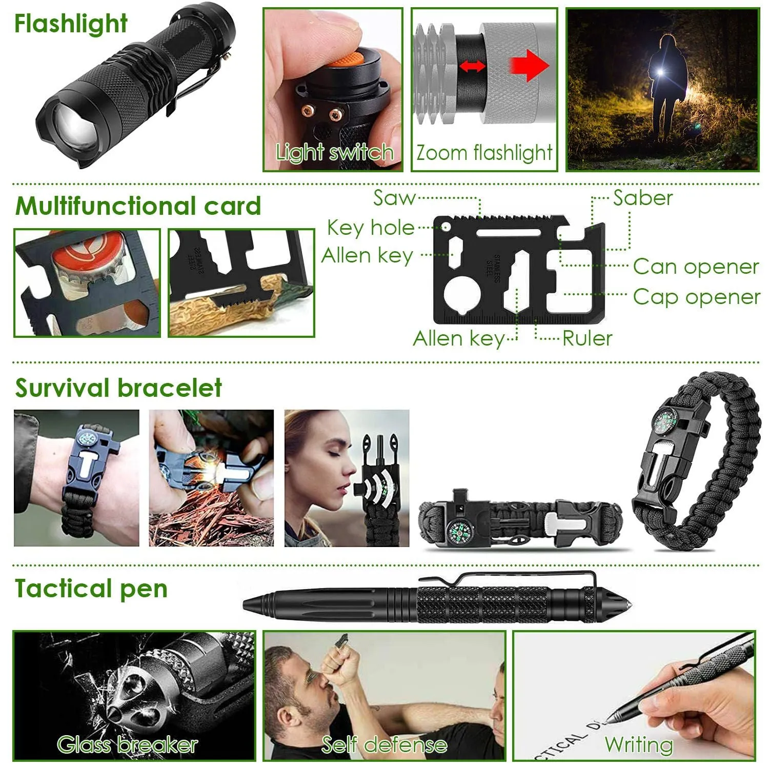 Equipment Survival Tool Reliable service Gear Survival 47Pcs EDC Kit Limited discounts Emergency