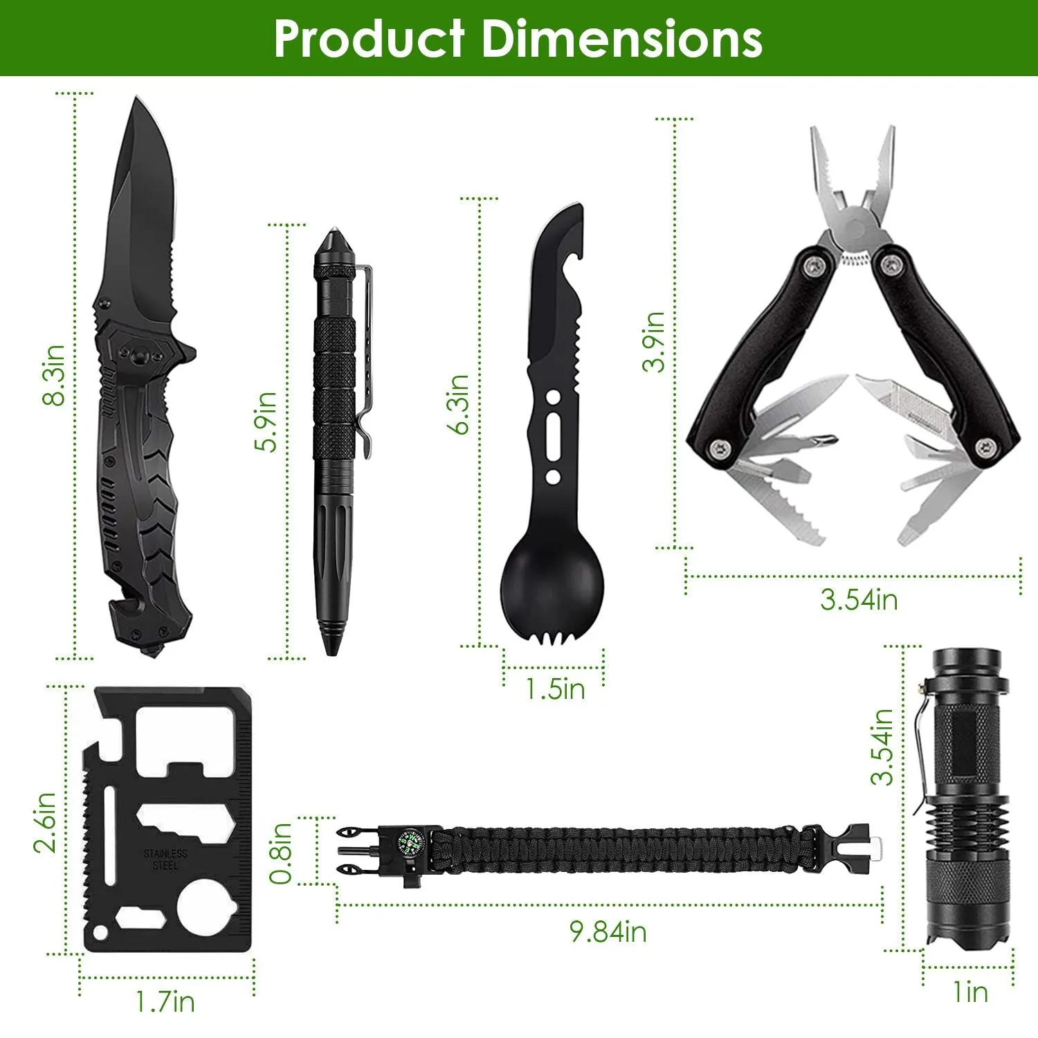 Equipment Survival Tool Reliable service Gear Survival 47Pcs EDC Kit Limited discounts Emergency