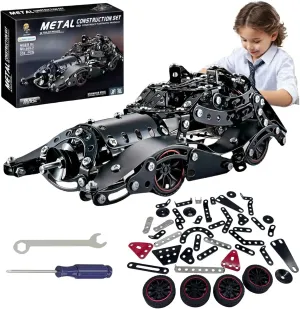 Erector Sets for Boys 332 PCS Batman Model Metal Car Building Assembly Toys STEM Vehicle Model Construction Set Car Building Educational Toy for Kids Ages 8 