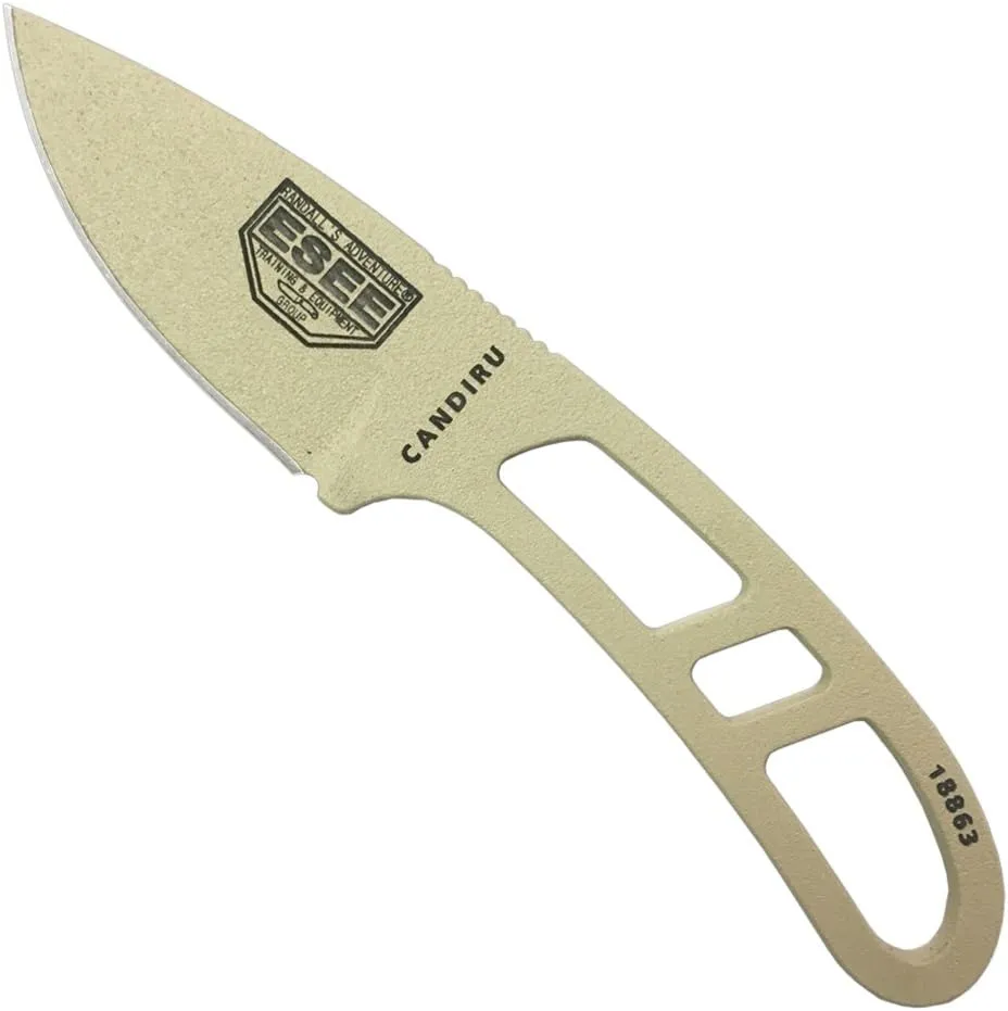 ESEE Authentic CAN-DT-KIT-E Survival Knife, Sheath w/Clip Plate, Survival Kit