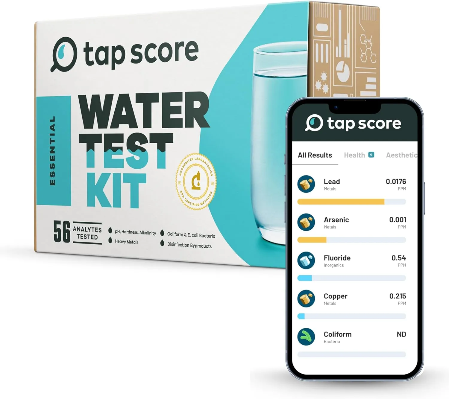 Essential Home Water Test Kit for Drinking Water | Tests for 50  Parameters Like Lead, Bacteria, and Heavy Metals | EPA Certified Well or Tap Water Test