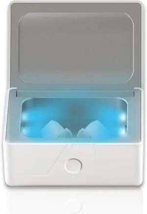 Fastest LED-UV Hearing Aid Dryer and Dehumidifier Accessory | UV-C Ultraviolet Light Box Kit | Removes Sweat & Moisture from Hearing Aids, Wireless Earbuds, and Ear Amplifiers
