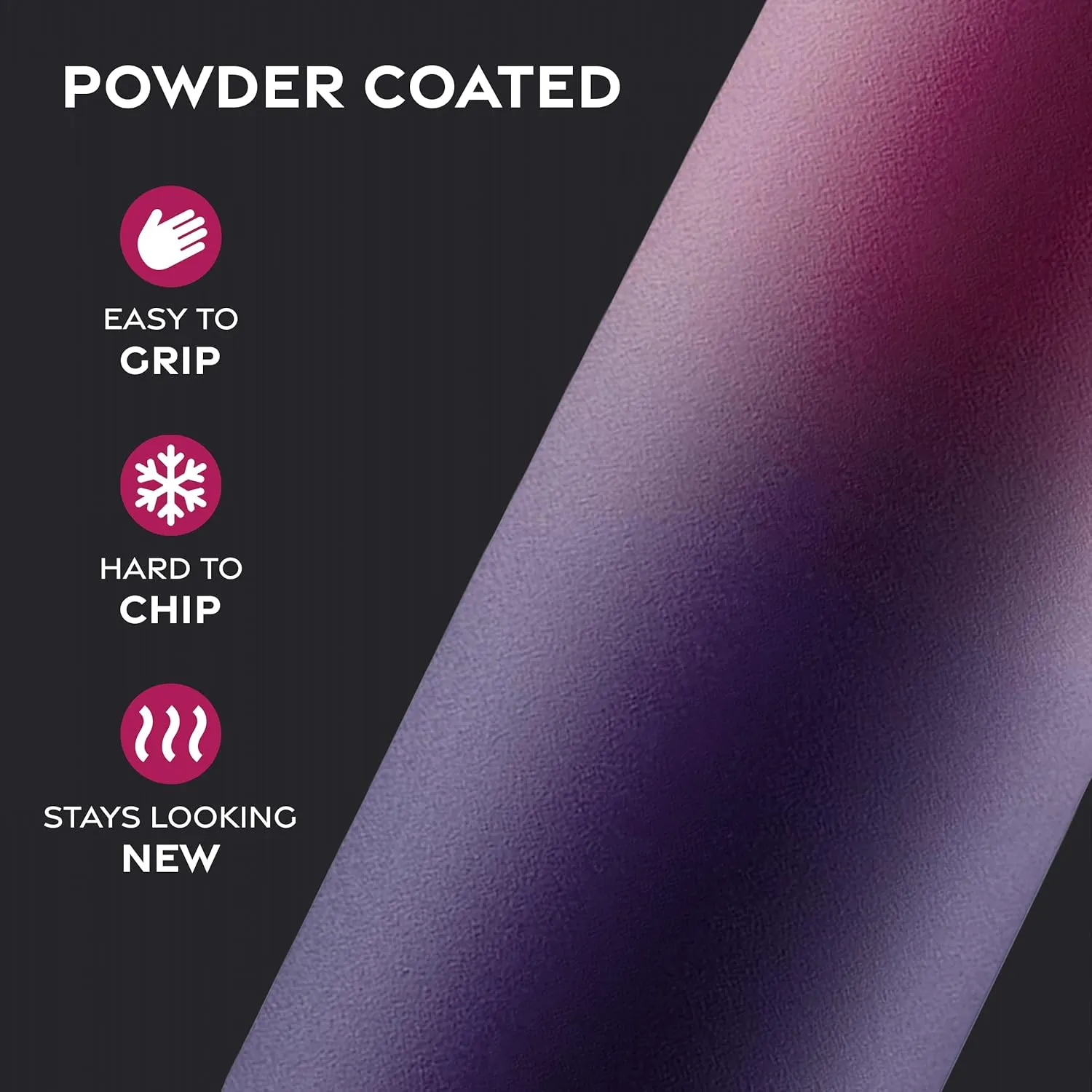 FineDine Water Bottle - Stainless Steel Insulated Water Bottle with Straw Lid, Flip Lid & Wide-Mouth Cap - Keeps Hot and Cold - 25 Oz / 739ml - Dreamy Purple