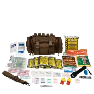 First Aid 3 Day Survival Kit with Emergency Food and Water, Black (73 Piece Kit)