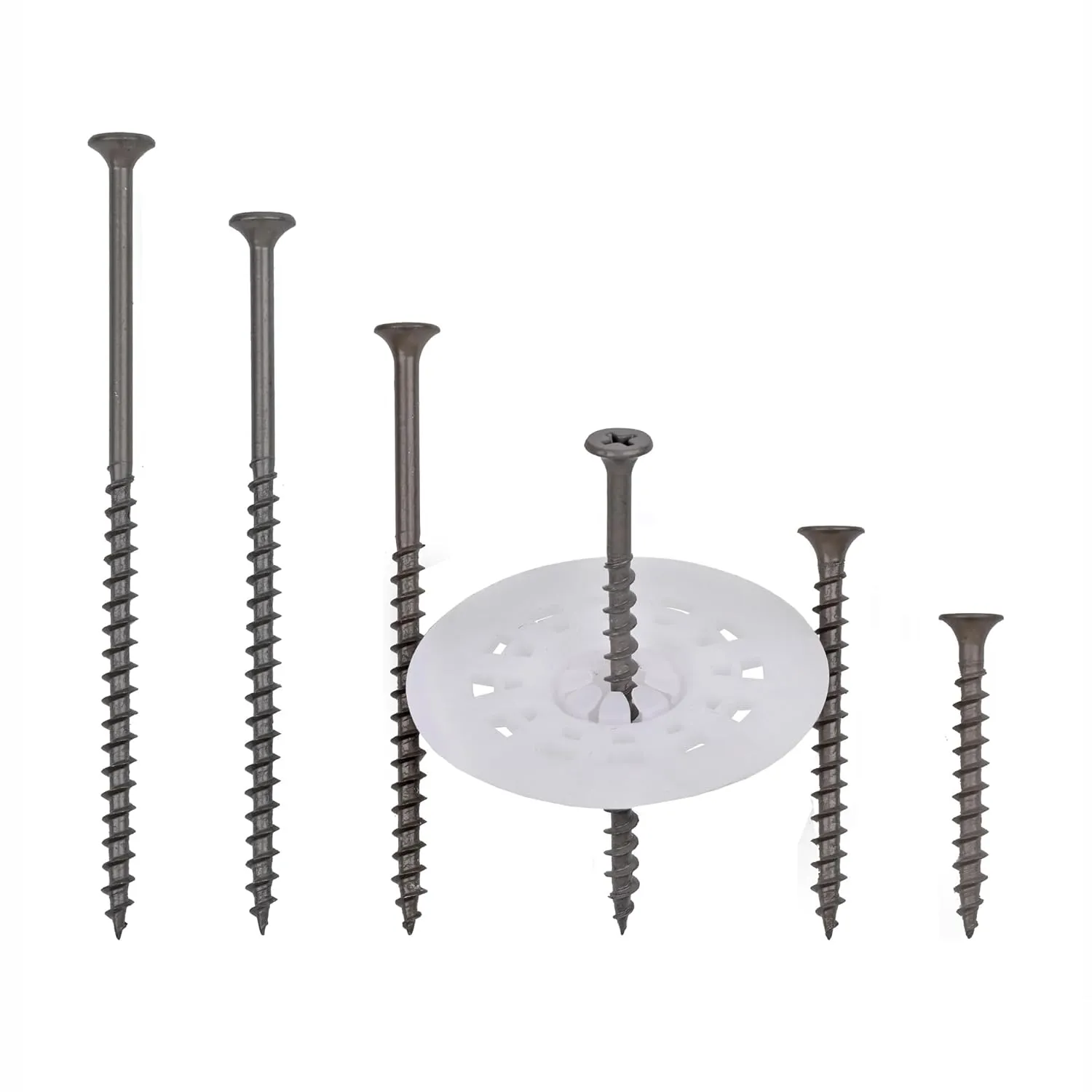 First Global Supply Mechanical Fasteners – Wood Screws with Grey Ruspert Coating – EIFS Screws for Secure Installation – Furniture Screws for Various Applications
