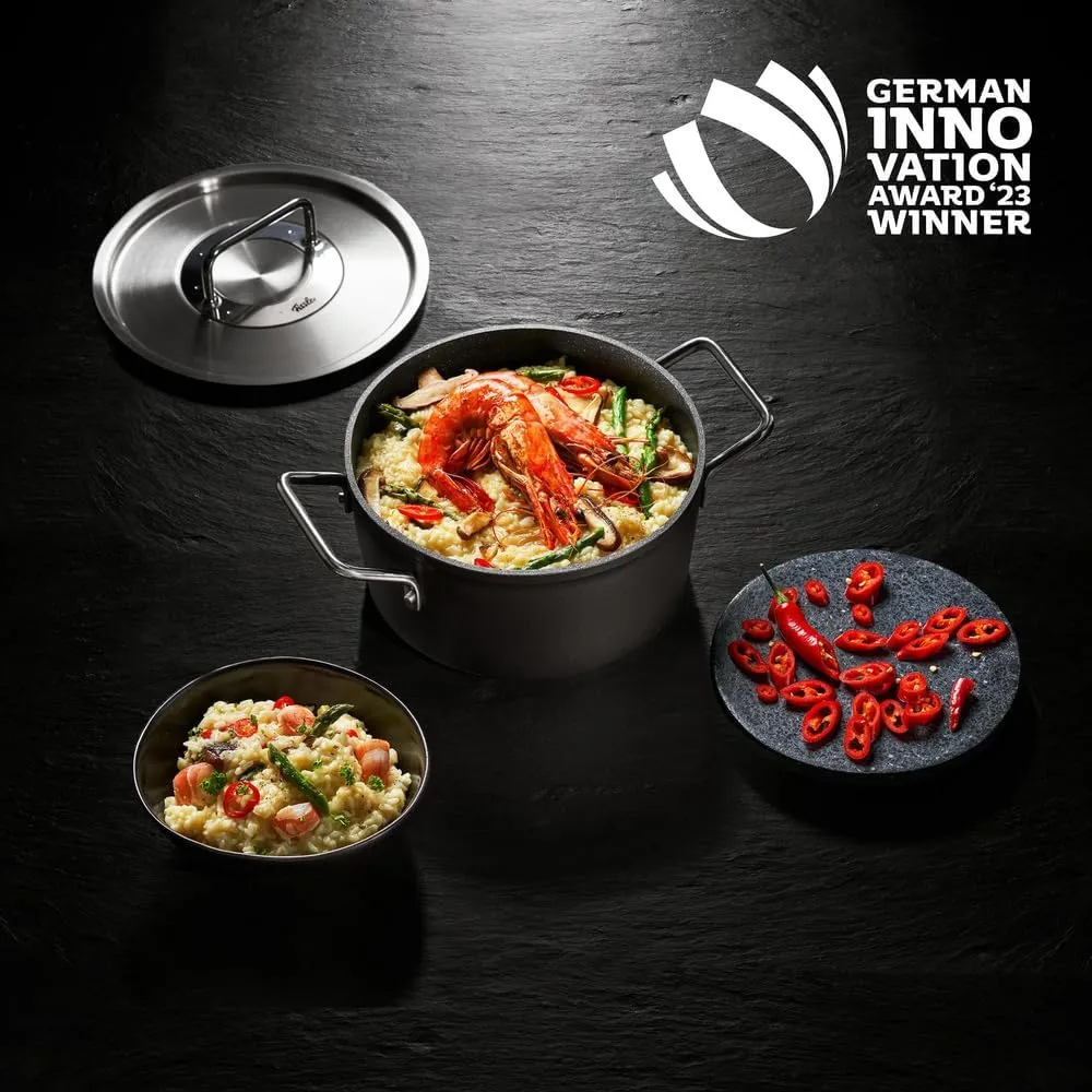 Fissler Adamant/Serving Pan (Ø 28 cm) Aluminium Frying Pan Coated Non-Stick High Rim Scratch Resistant - Induction