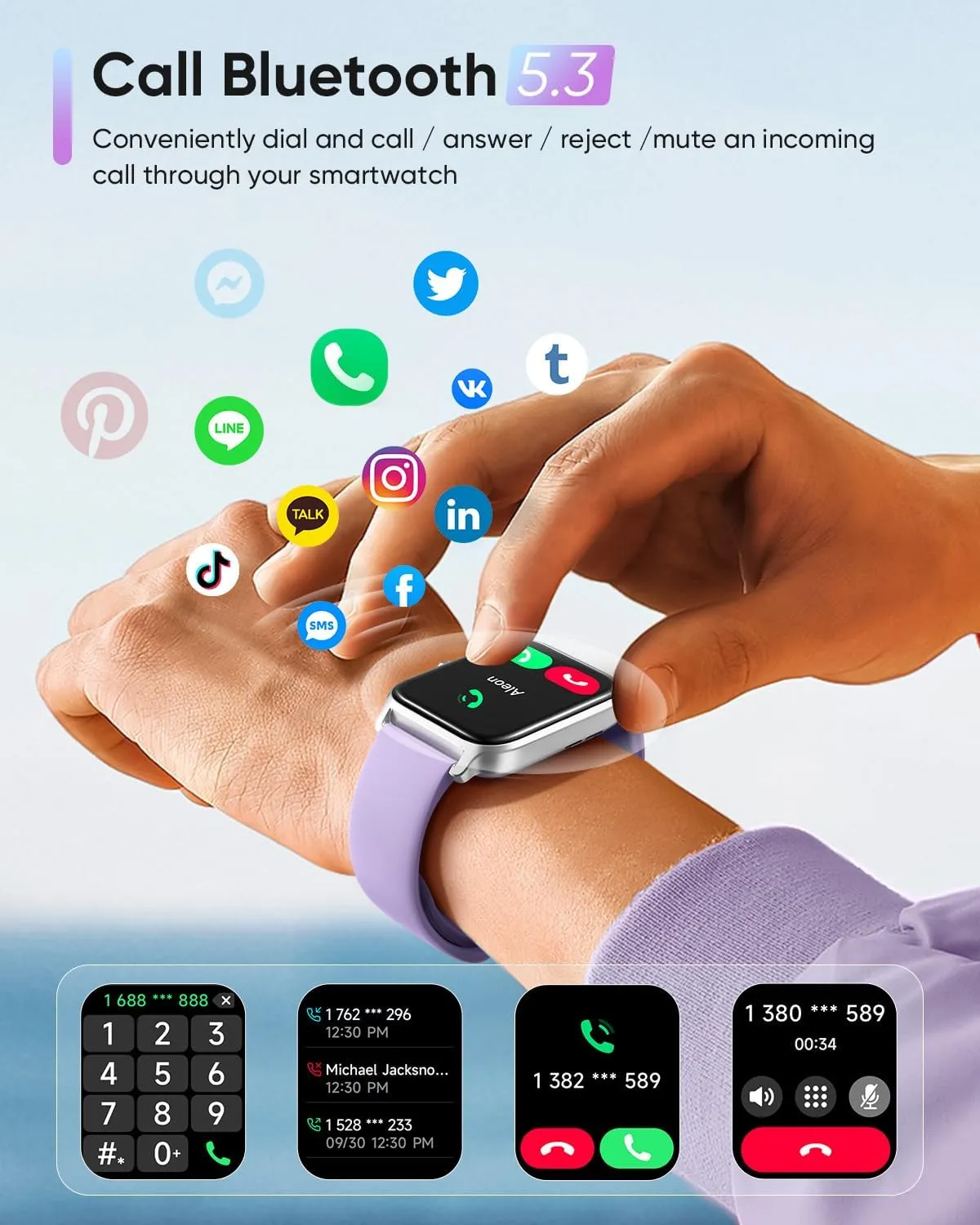 Fitpolo Smart Watches for Women Men, Alexa Built-in 1.8" Fitness Tracker Watch for Android iOS, Waterproof Activity Trackers with 100 Sports, GPS via Phone, Heart Rate Sleep SpO2 Monitor