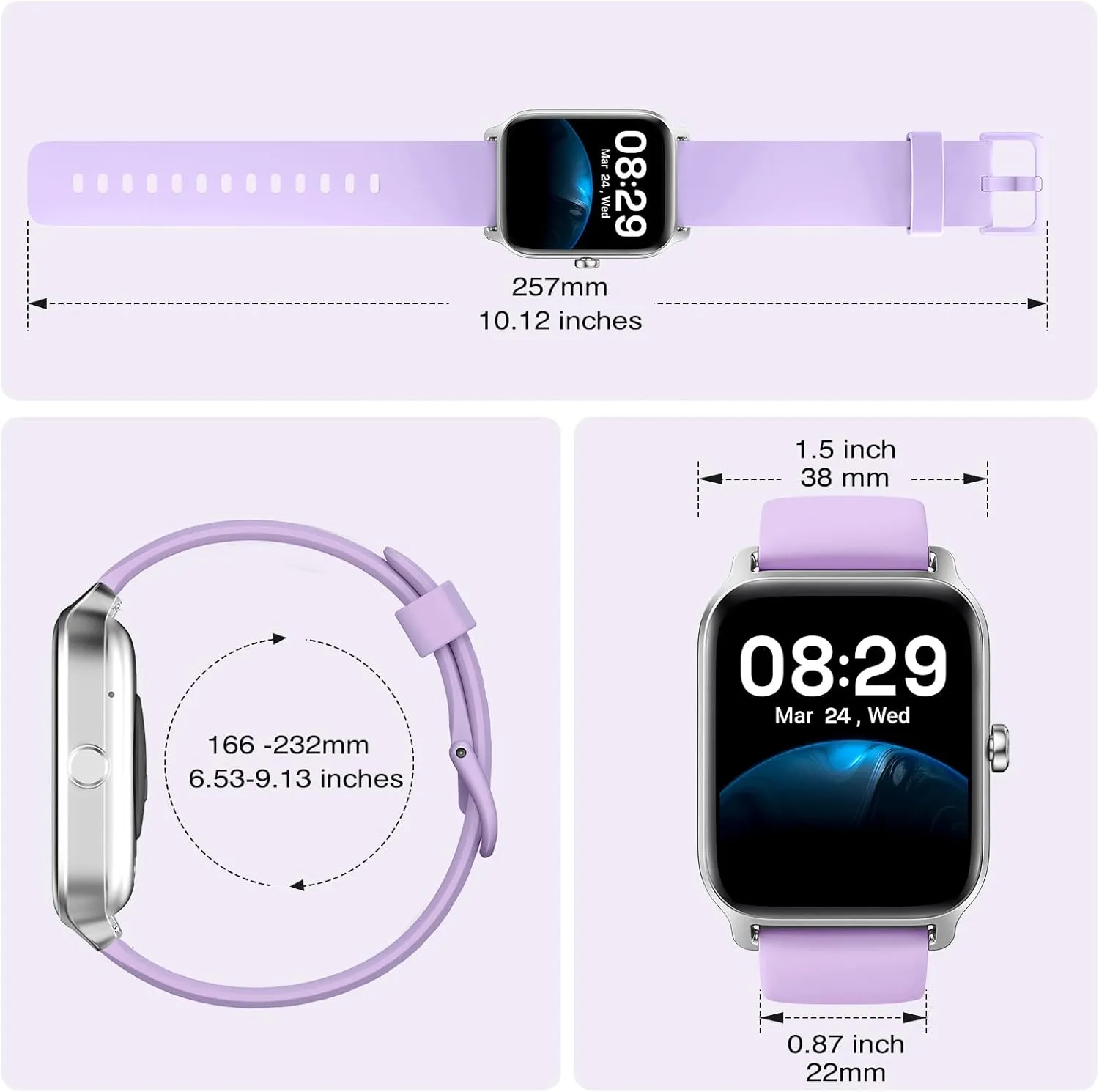 Fitpolo Smart Watches for Women Men, Alexa Built-in 1.8" Fitness Tracker Watch for Android iOS, Waterproof Activity Trackers with 100 Sports, GPS via Phone, Heart Rate Sleep SpO2 Monitor