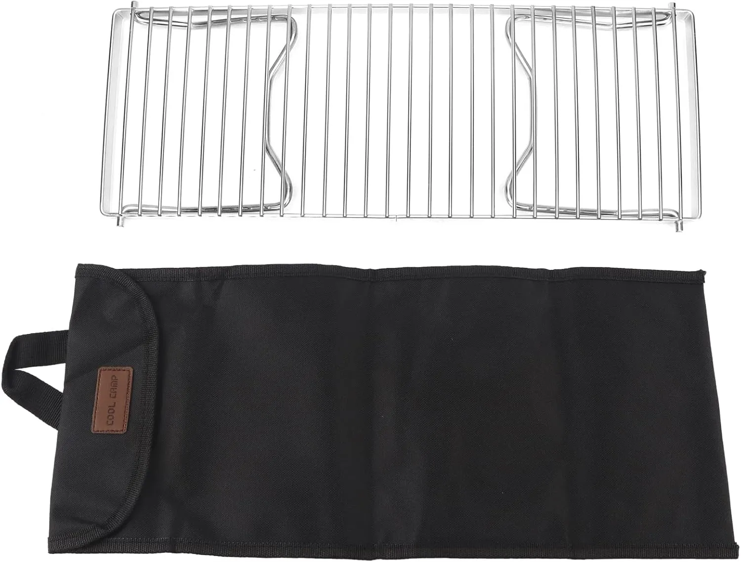 Folding Campfire Grill, Camp Grill with Foldable Legs Portable Stainless Steel Barbeque Cooking Rack Grate Grid for Outside