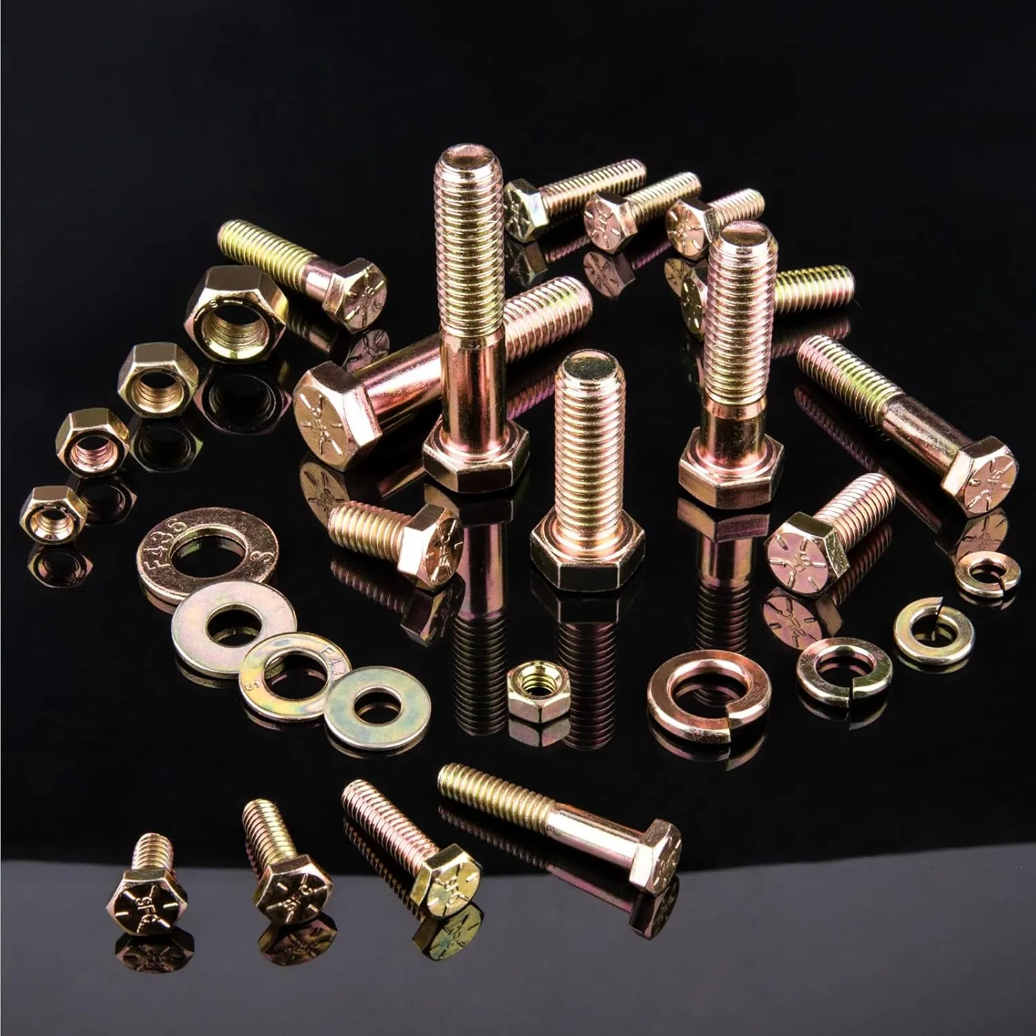 FOLIV 772PCS Grade 8 Bolt Assortment Kit, Heavy Duty Bolts and Nuts Kit, 1/4-20 5/16-18 3/8-16 1/2-13 SAE Sizes Included (Upgraded Package)