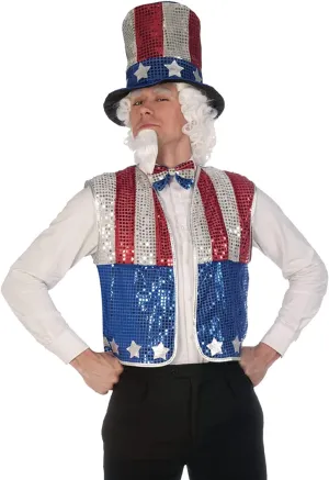Forum Novelties Adult Uncle Sam Vest, Red/Blue/White, Standard