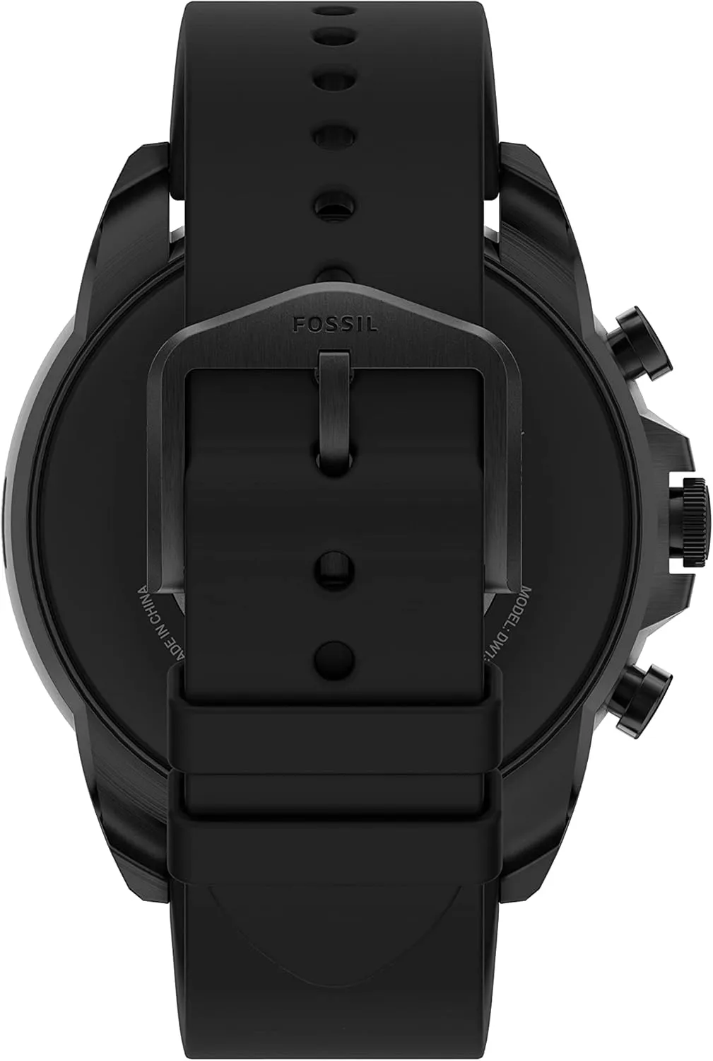 Fossil Men's Gen 6 44mm Stainless Steel and Silicone Touchscreen Smart Watch, Color: Black (Model: FTW4061V)