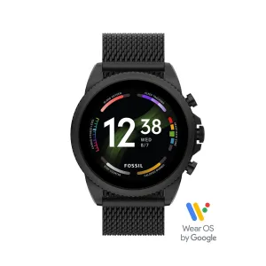 Fossil Smartwatch Gen 6 watch with black steel jersey bracelet ftw4066