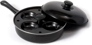 Fox Run Non-Stick Poaching, 13.5" x 8" Egg Poacher and Fry Pan, Black