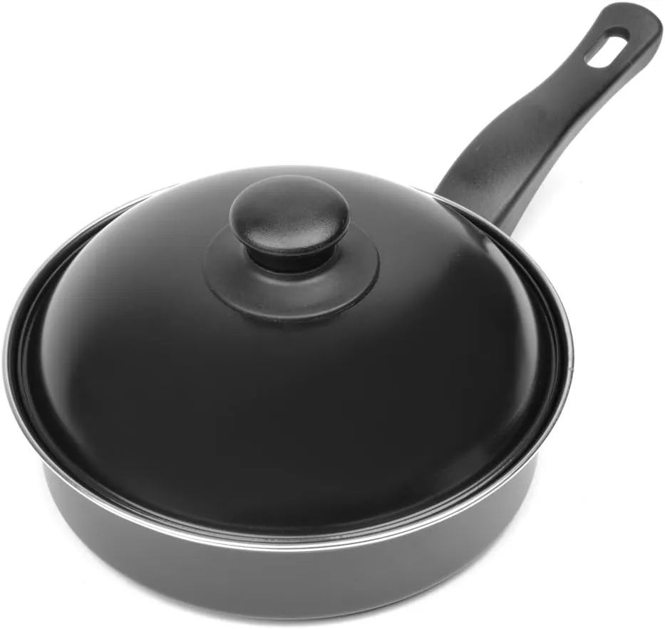 Fox Run Non-Stick Poaching, 13.5" x 8" Egg Poacher and Fry Pan, Black