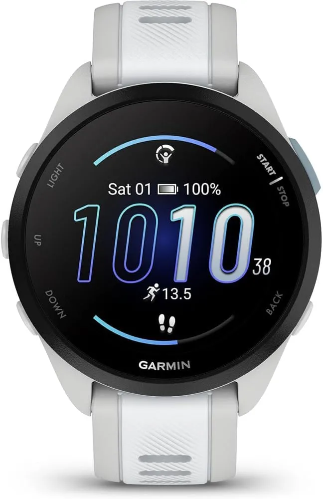 Garmin 010-02863-31 Forerunner 165 Music Smart Sport Watch, Mist Gray   Whitestone | Official USA Partner Model | Bundle with 2 YR CPS Enhanced Protection Pack