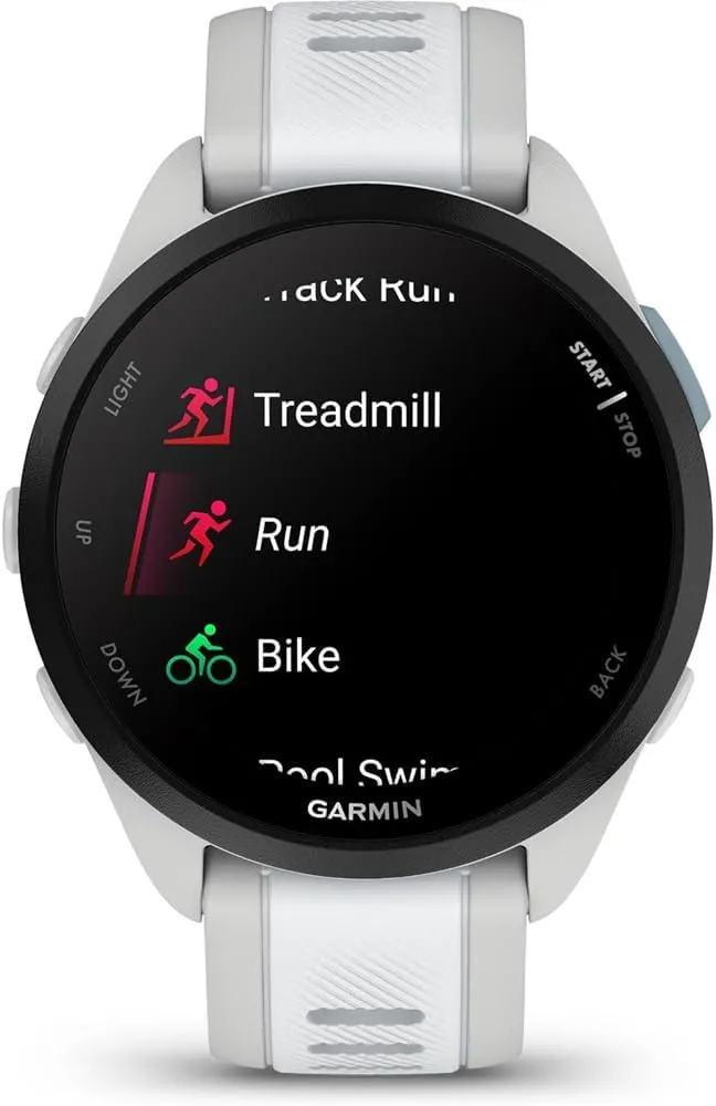 Garmin 010-02863-31 Forerunner 165 Music Smart Sport Watch, Mist Gray   Whitestone | Official USA Partner Model | Bundle with 2 YR CPS Enhanced Protection Pack