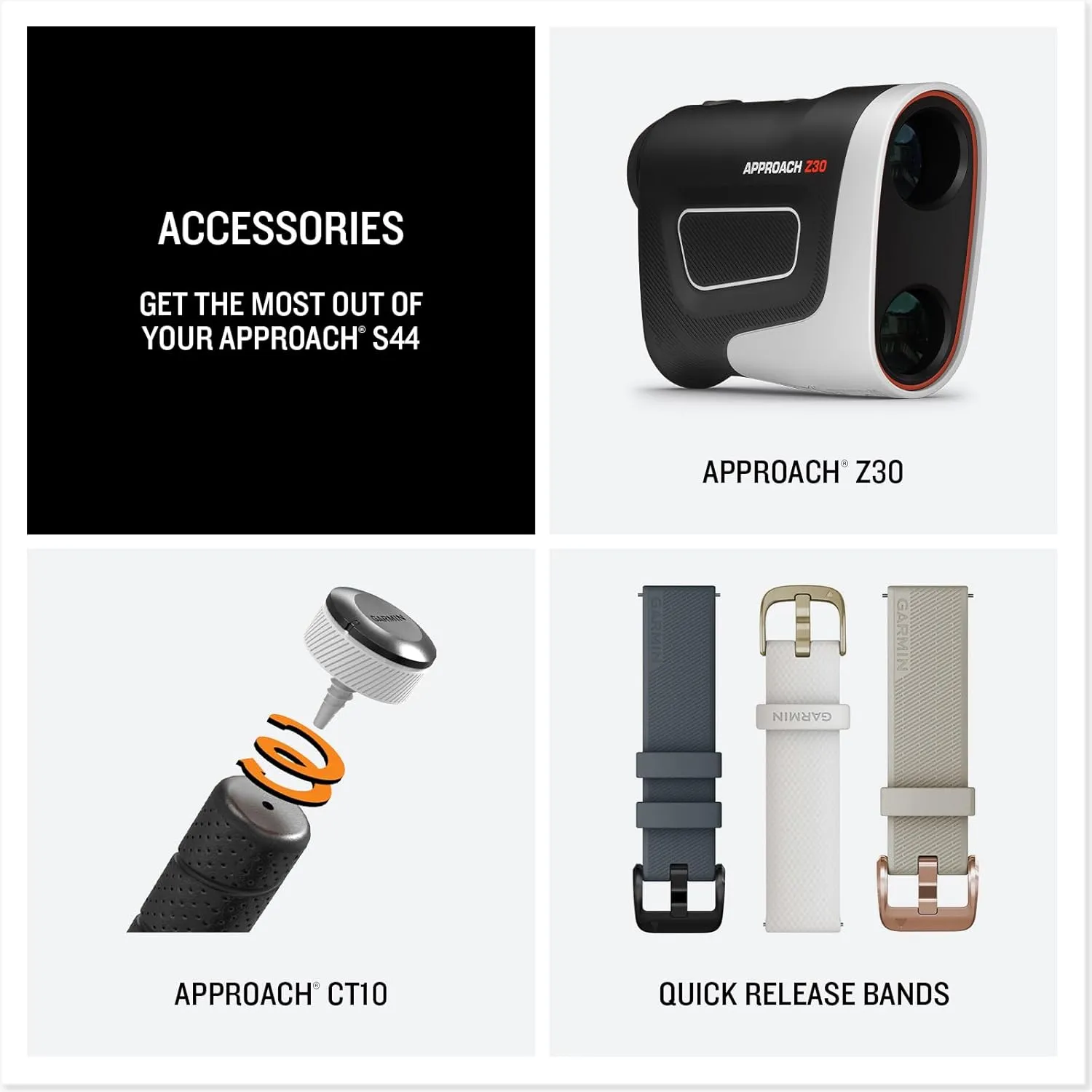 Garmin Approach® S44, Essential Golf GPS Smartwatch, AMOLED Display, On-Course Features, Silver Aluminum Bezel with Twilight Silicone Band