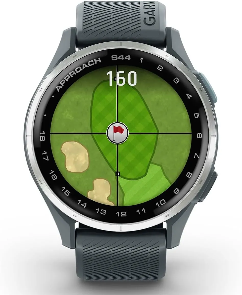 Garmin Approach S44 (Silver/Twilight) Golf GPS Smartwatch Bundle - 1.2" AMOLED Display, On-Course Features & 15H Battery Life with PlayBetter Screen Protectors & 5000mAh Portable Charger