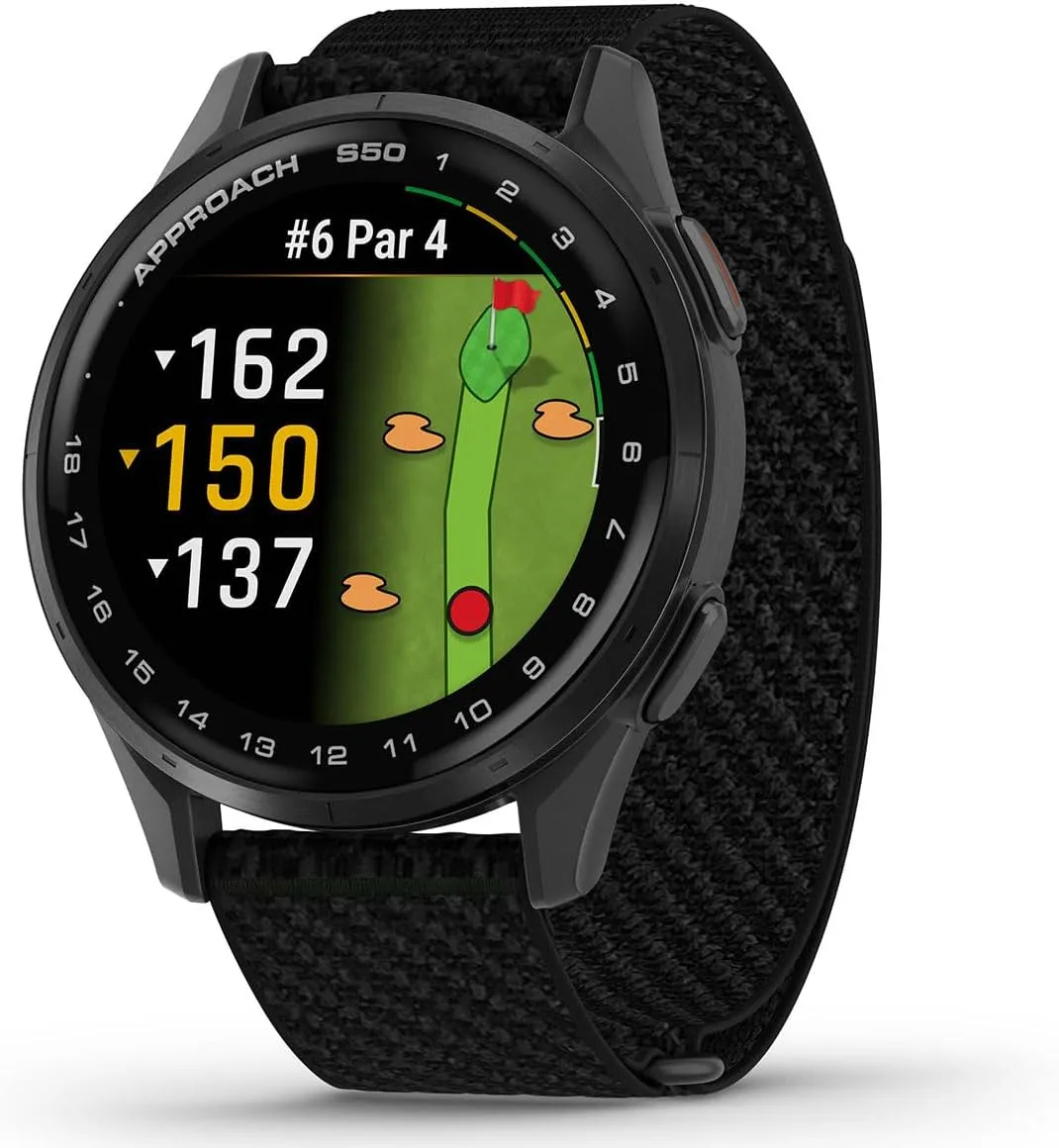 Garmin Approach S50 (Slate/Black) Golf GPS Smartwatch Bundle - 1.2" AMOLED Display, On-Course Features, Wrist Heart Rate with PlayBetter Screen Protectors & 5000mAh Portable Charger