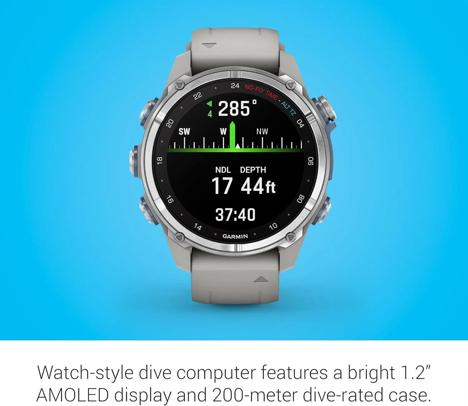Garmin Descent™ Mk3, Dive Computer and Multisport GPS Smartwatch, Fog Gray